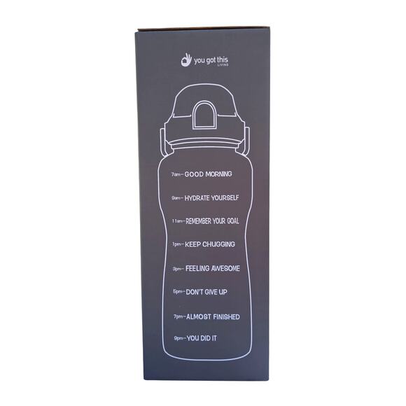 64oz Motivational Water Bottle w/ Time Marker Gym Sports Hydration BPA-Free YGT - Picture 10 of 13